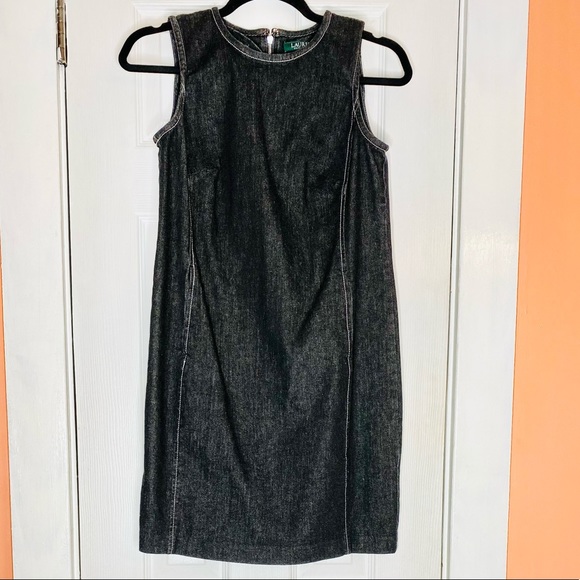 New! Lauren Ralph Lauren Denim Shift Dress - Picture 2 of 8